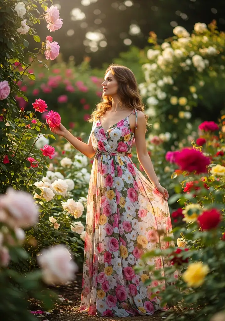 17 Garden Party Wedding Guest Dresses for Every Style 2 Floral chiffon maxi dress for garden wedding guest
