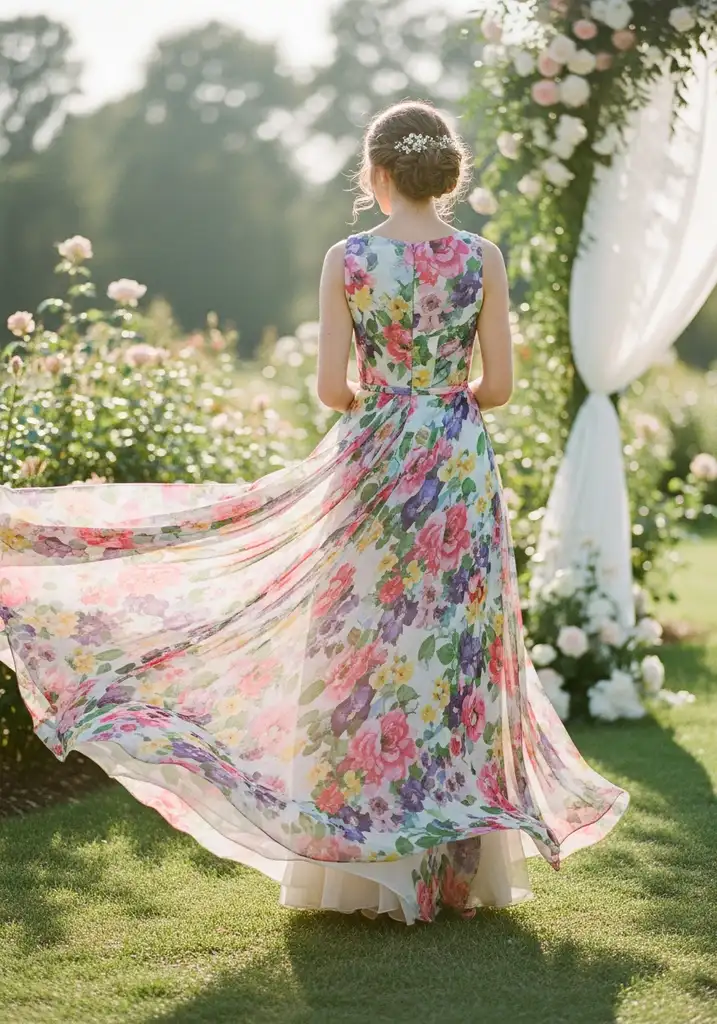 23 Sleeveless Summer Wedding Guest Dresses 3 Floral chiffon maxi dress for summer wedding