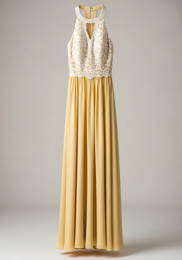 21 Butter Yellow Summer Wedding Guest Dresses 4 halter-neck-maxi-with-embroidery