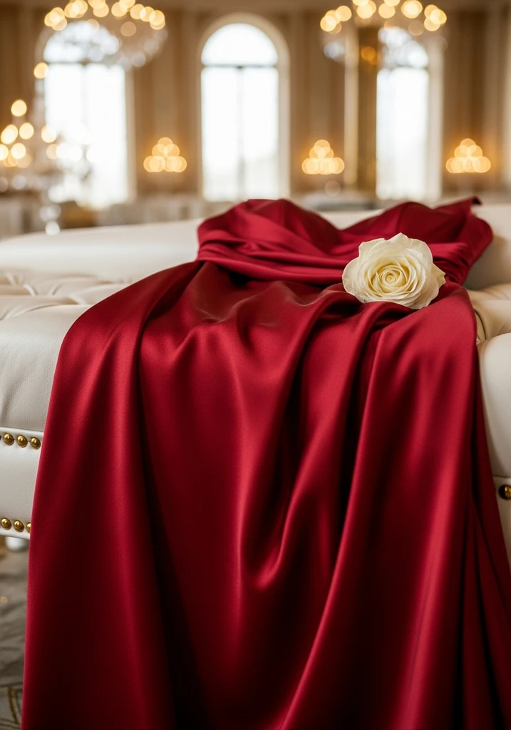 25 Silk Summer Wedding Guest Dresses for Elegant Style 23 Ruby red silk column gown