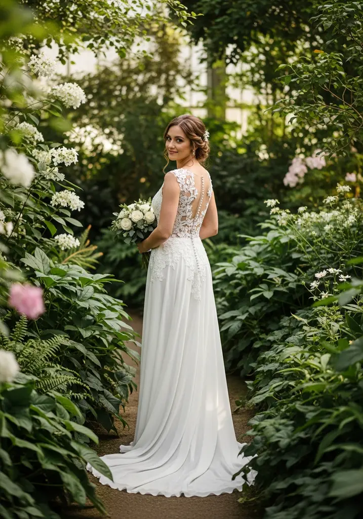 15 Boho Summer Wedding Guest Dresses for Effortless Style 11 Woman in Lace and Chiffon combination dress