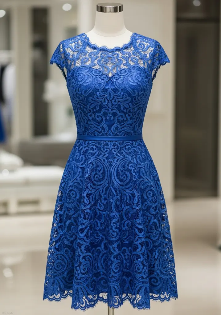 27 Summer Wedding Guest Dress Ideas for Every Venue 4 Blue lace cocktail dress for summer wedding
