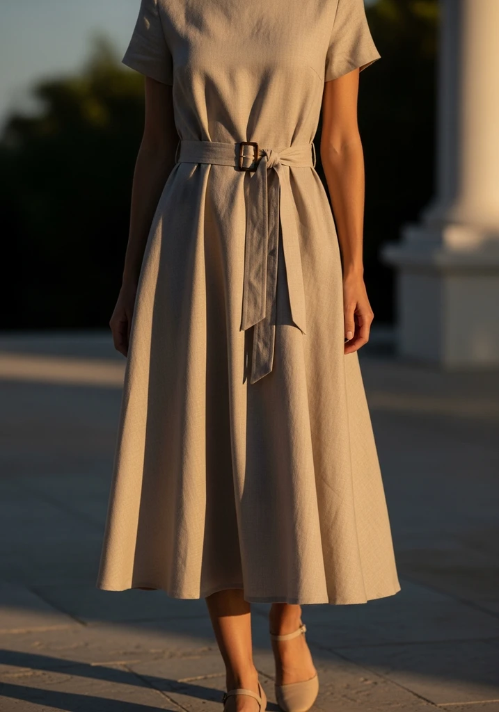 27 Summer Wedding Guest Dress Ideas for Every Venue 23 Sand colored linen blend midi dress