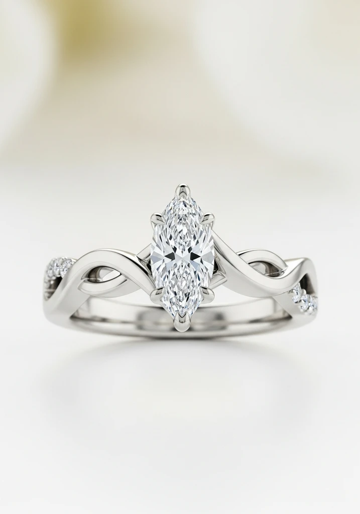 27 Captivating Marquise Engagement Ring Ideas 24 marquise-with-a-twisted-shank