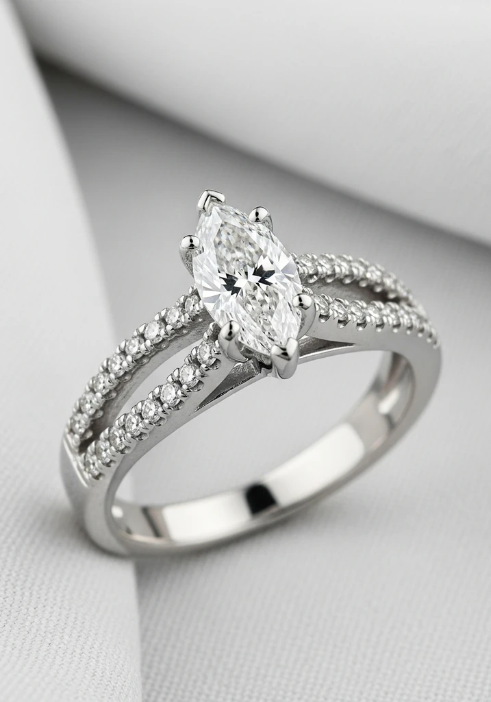 27 Captivating Marquise Engagement Ring Ideas 9 marquise-with-split-shank