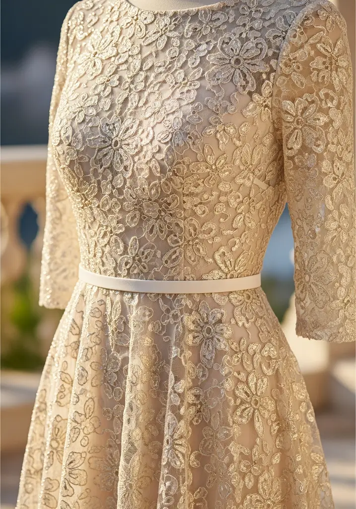 29 Drop Waist Summer Wedding Guest Dresses 25 Metallic lace drop waist dress