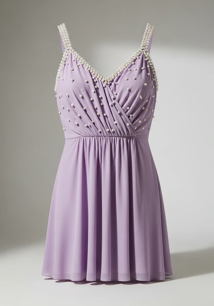 21 Lilac Summer Wedding Guest Dresses for Every Style 22 Lilac mini dress with pearl details for wedding guest