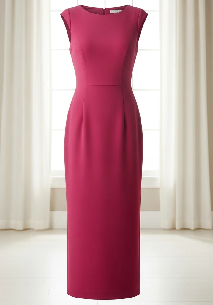 23 Hot Pink Summer Wedding Guest Dresses 6 Raspberry pink crepe sheath dress for wedding guest