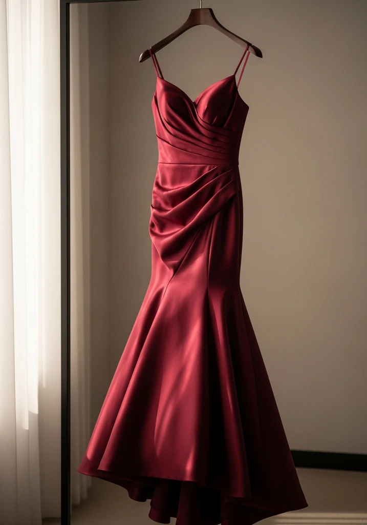 27 Summer Wedding Guest Dress Ideas for Every Venue 18 Burgundy satin trumpet dress