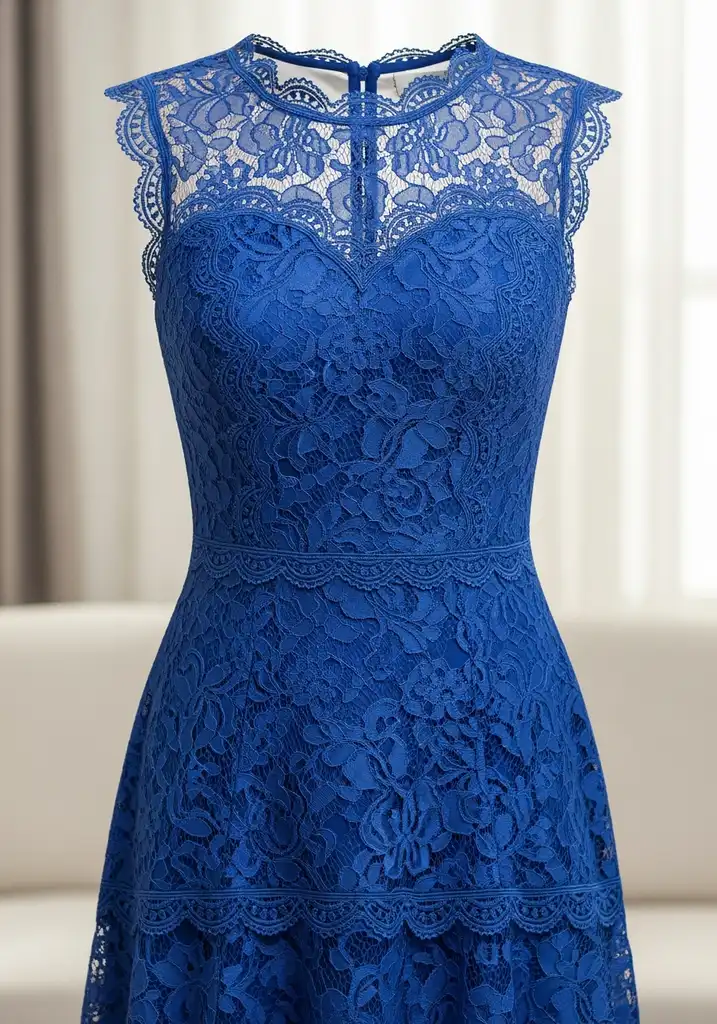 23 Sleeveless Summer Wedding Guest Dresses 17 Cobalt blue scalloped lace dress