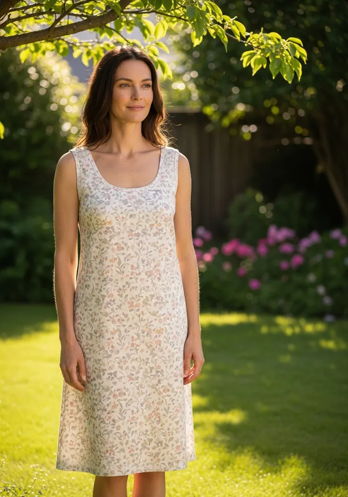 25 Floral Print Summer Wedding Guest Dresses 9 scoop-neck-cotton-blend