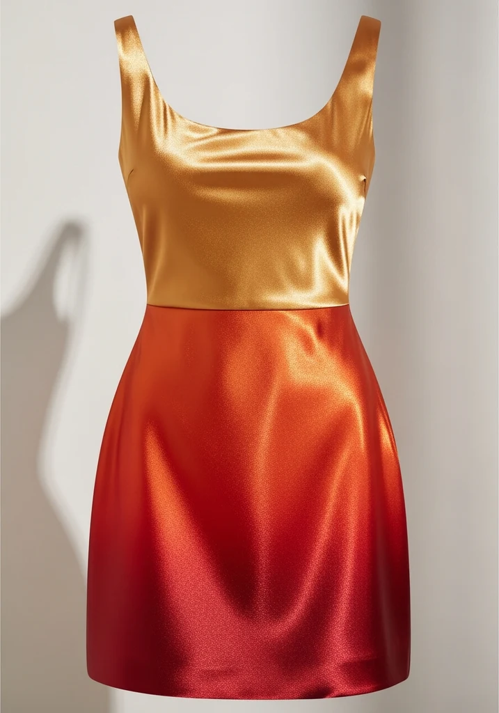 31 Best Sunset Ombre Summer Wedding Guest Dresses 27 Gold to red satin mini dress for wedding guest
