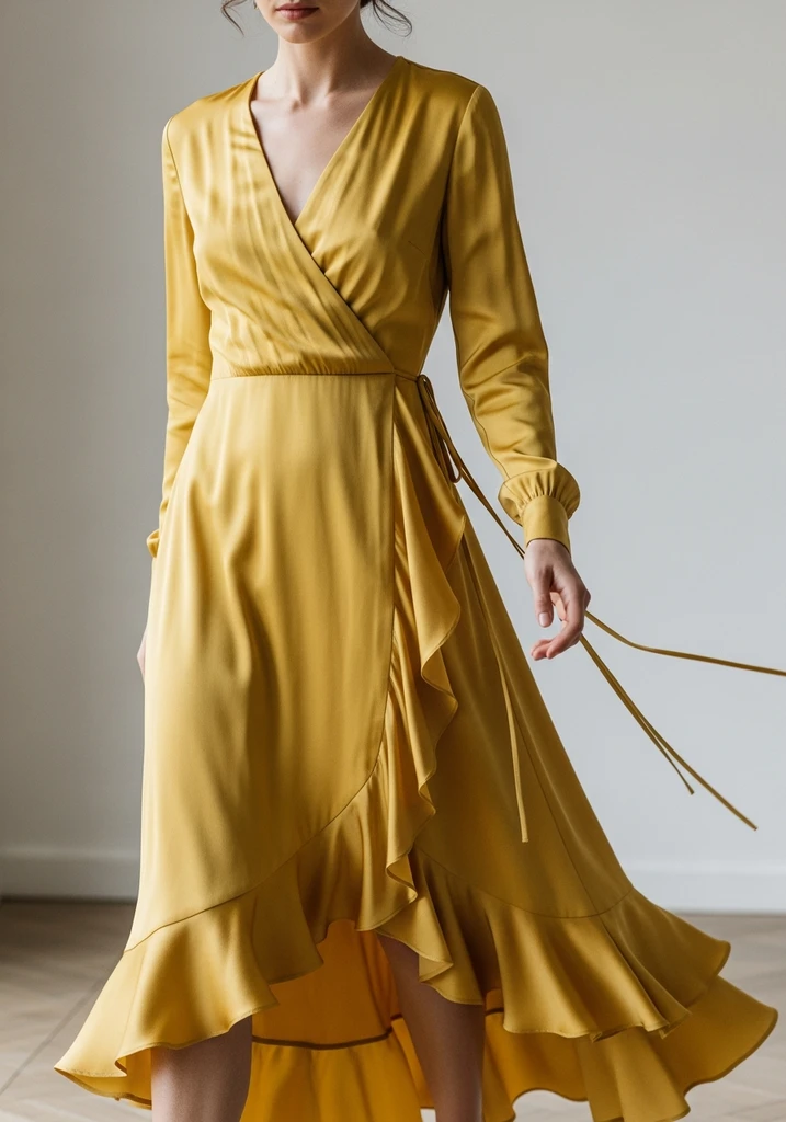 21 Butter Yellow Summer Wedding Guest Dresses 17 silk-blend-wrap-dress
