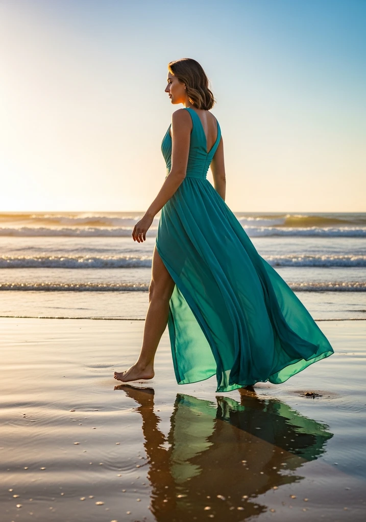 19 Best Chiffon Summer Wedding Guest Dresses 16 Slit skirt teal chiffon maxi dress