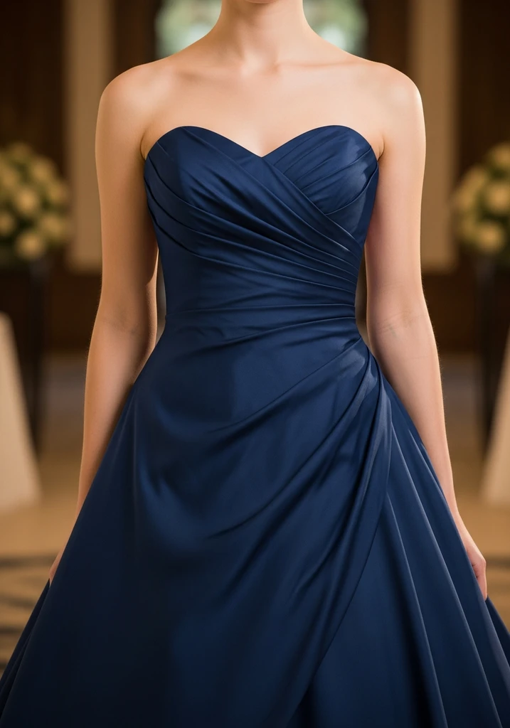 27 Summer Wedding Guest Dress Ideas for Every Venue 12 Navy strapless sweetheart dress