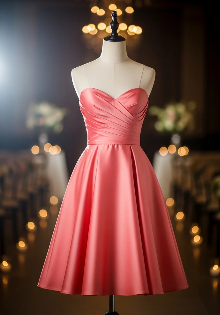 23 Sleeveless Summer Wedding Guest Dresses 8 Coral sweetheart neckline cocktail dress