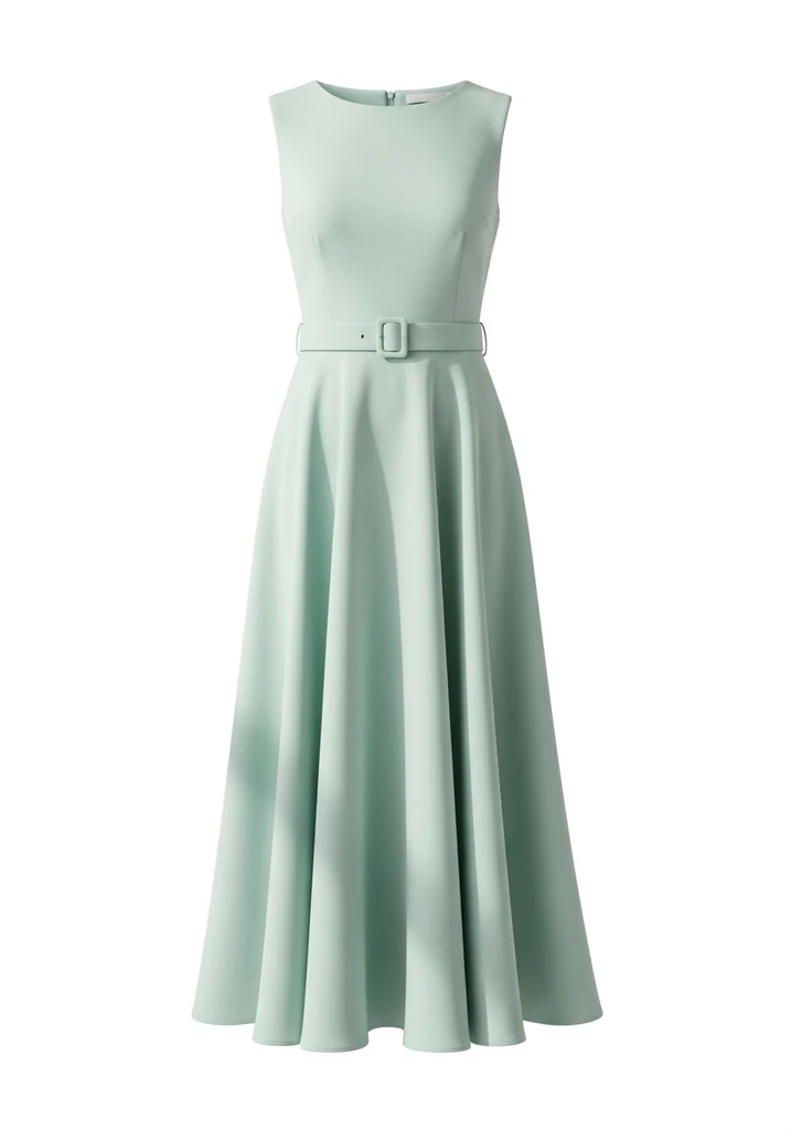 Mint green A line midi dress