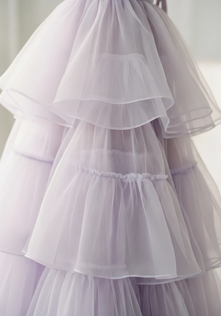 23 Sleeveless Summer Wedding Guest Dresses 7 Lavender tiered organza dress