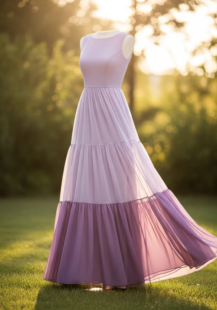 21 Lilac Summer Wedding Guest Dresses for Every Style 15 Lilac tiered ruffle chiffon maxi dress for wedding guest