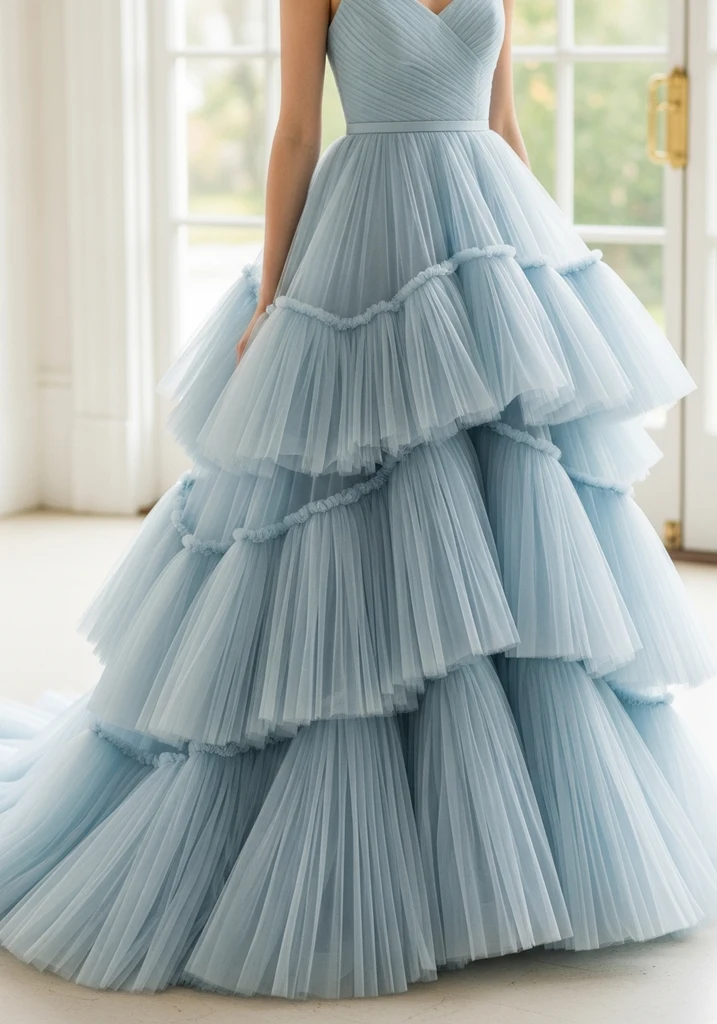 29 Drop Waist Summer Wedding Guest Dresses 8 Tulle tiered drop waist dress
