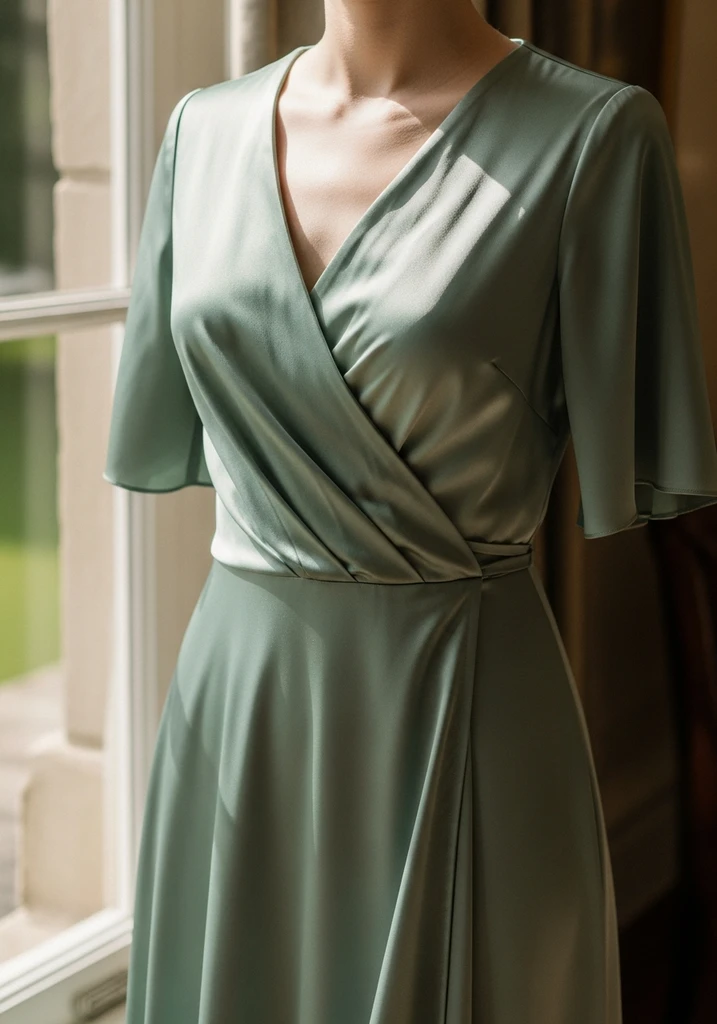 17 Garden Party Wedding Guest Dresses for Every Style 13 V-neck silk wrap dress