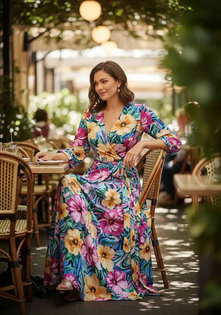 25 Floral Print Summer Wedding Guest Dresses 18 wrap-dress-in-abstract-floral